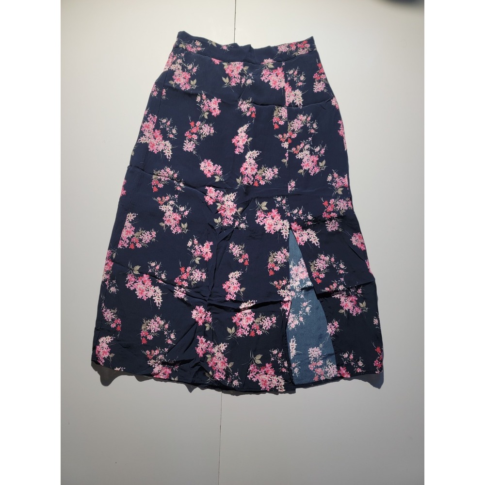 Amour Vert Ollie Midi Floral Pattern Side Slit Skirt Size Small